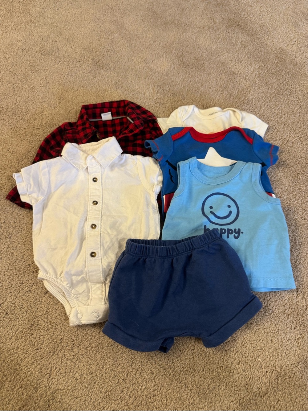 Assorted Baby Boy Lot of 6 Summer/Spring Size 0-3 Months
